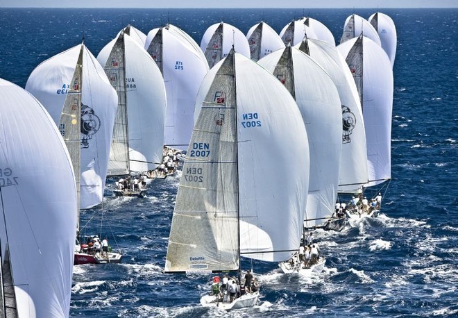 Fleet downwind - Farr 40 Worlds ©  Rolex/ Kurt Arrigo http://www.regattanews.com